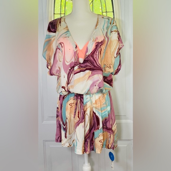 Cupshe Other - Cupshe Marbling Dolman Sleeve Romper Size M NWT